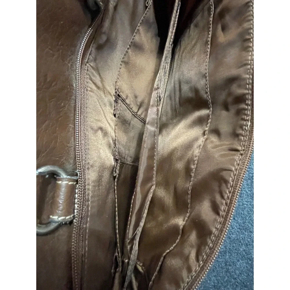 Bueno Brown Faux Leather Laptop Bag Briefcase Professional Work Bag 15 Inch